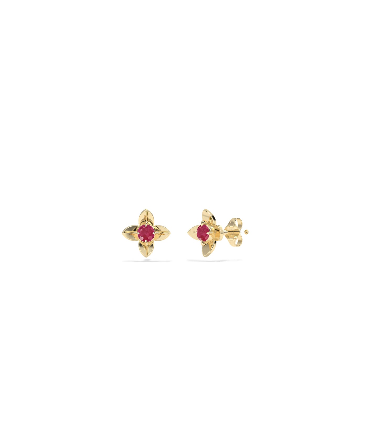 Birthstone Flower Stud Earring