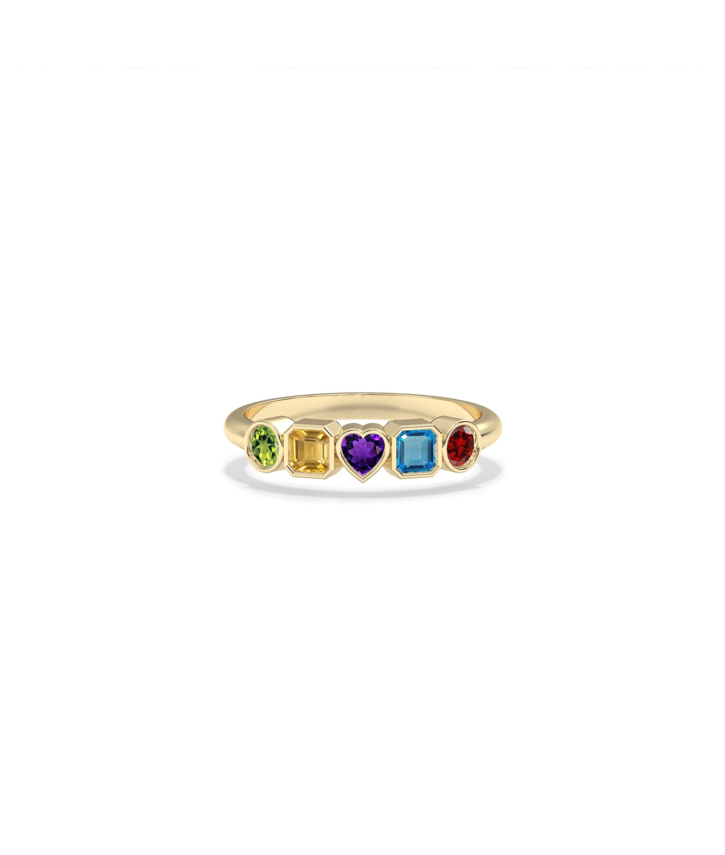 Multi Shape Gemstone Band Ring