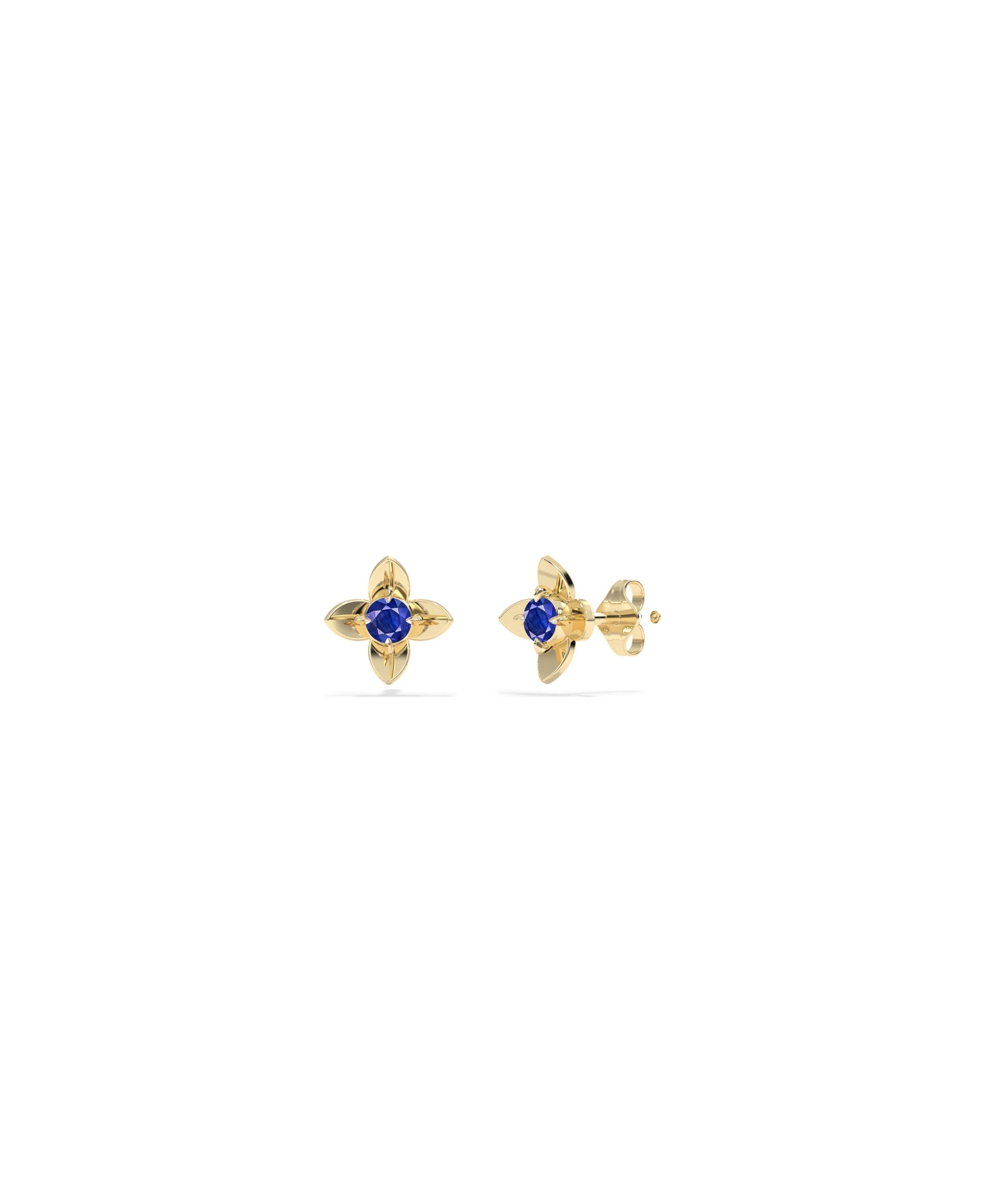 Birthstone Flower Stud Earring