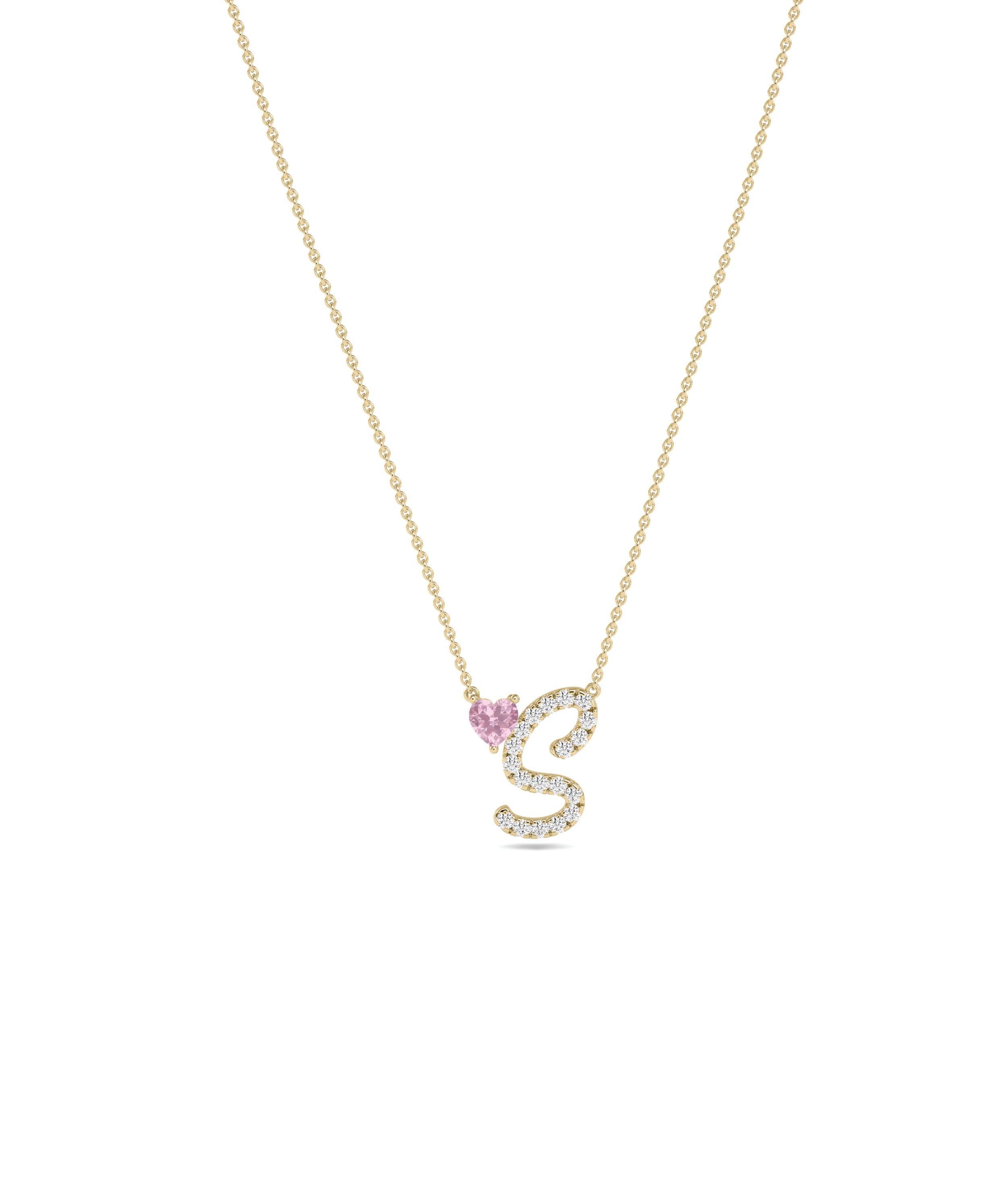 Diamond Initial with Solitaire Necklace - diamond necklace