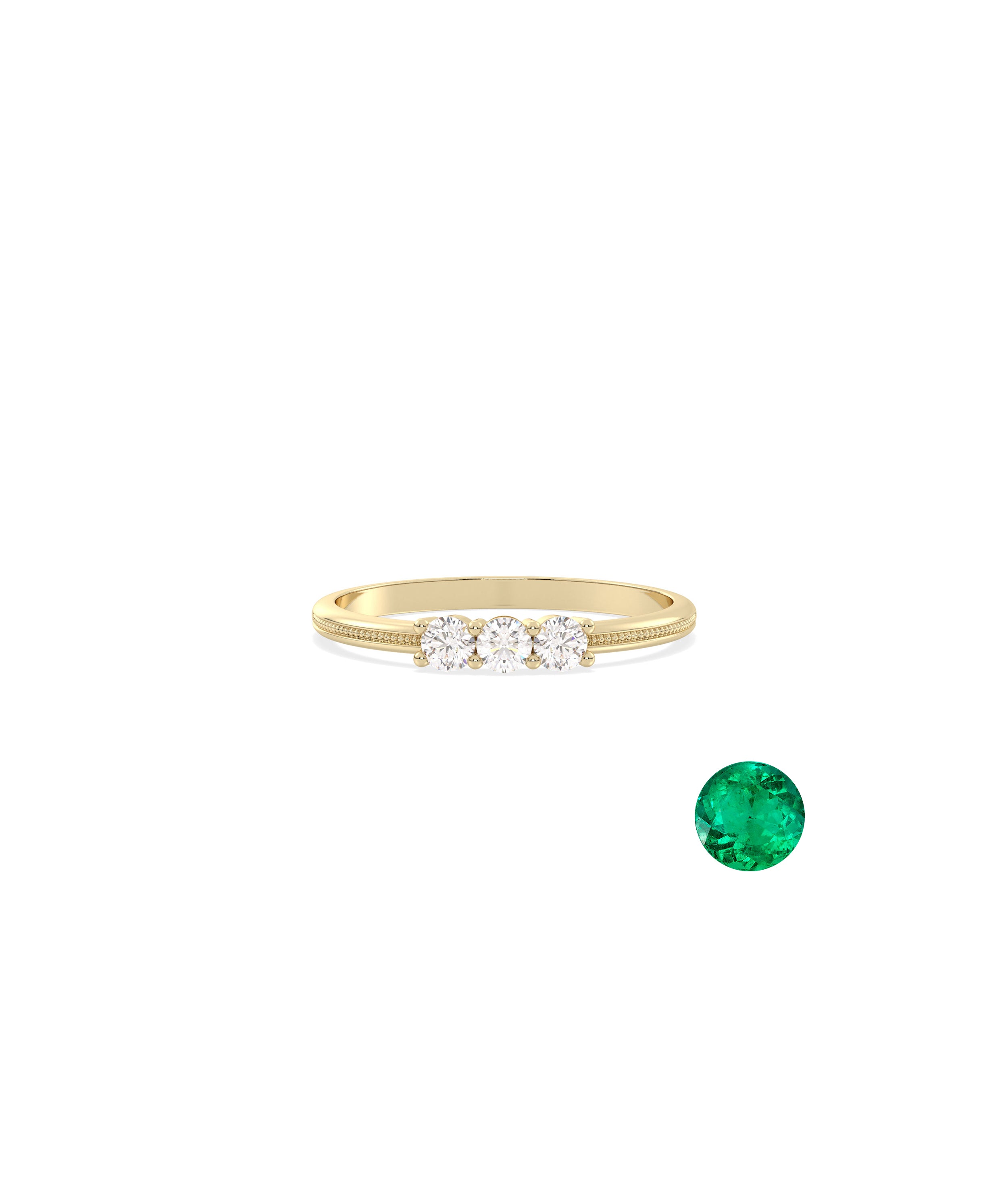 3 Stone Birthstone Prong Set Ring | Everyday Jewelry