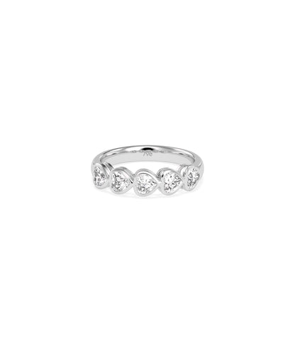 5 Stone Heart Shape Diamond Band - Everyday Jewelry