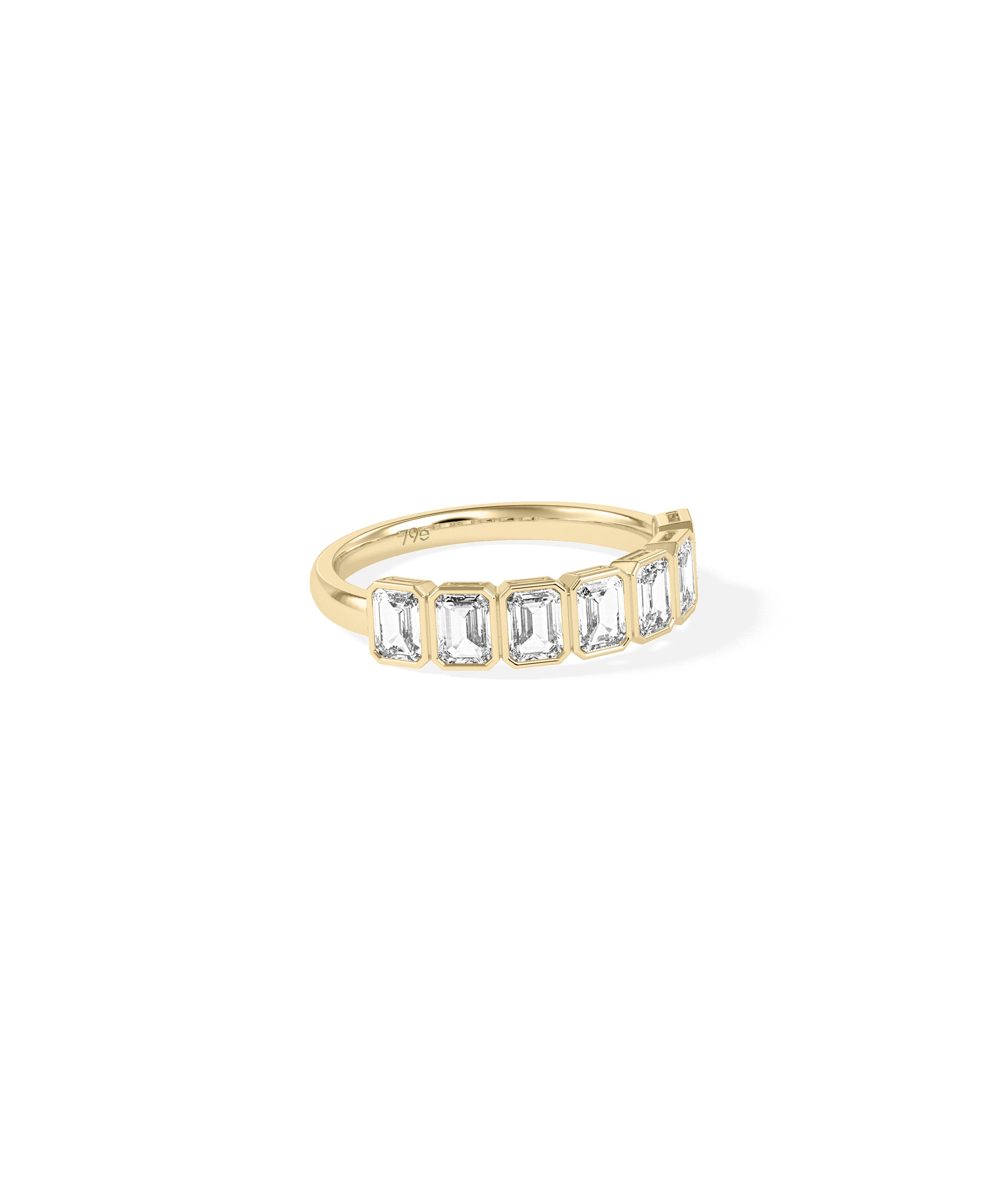 Emerald Cut Half Band Ring