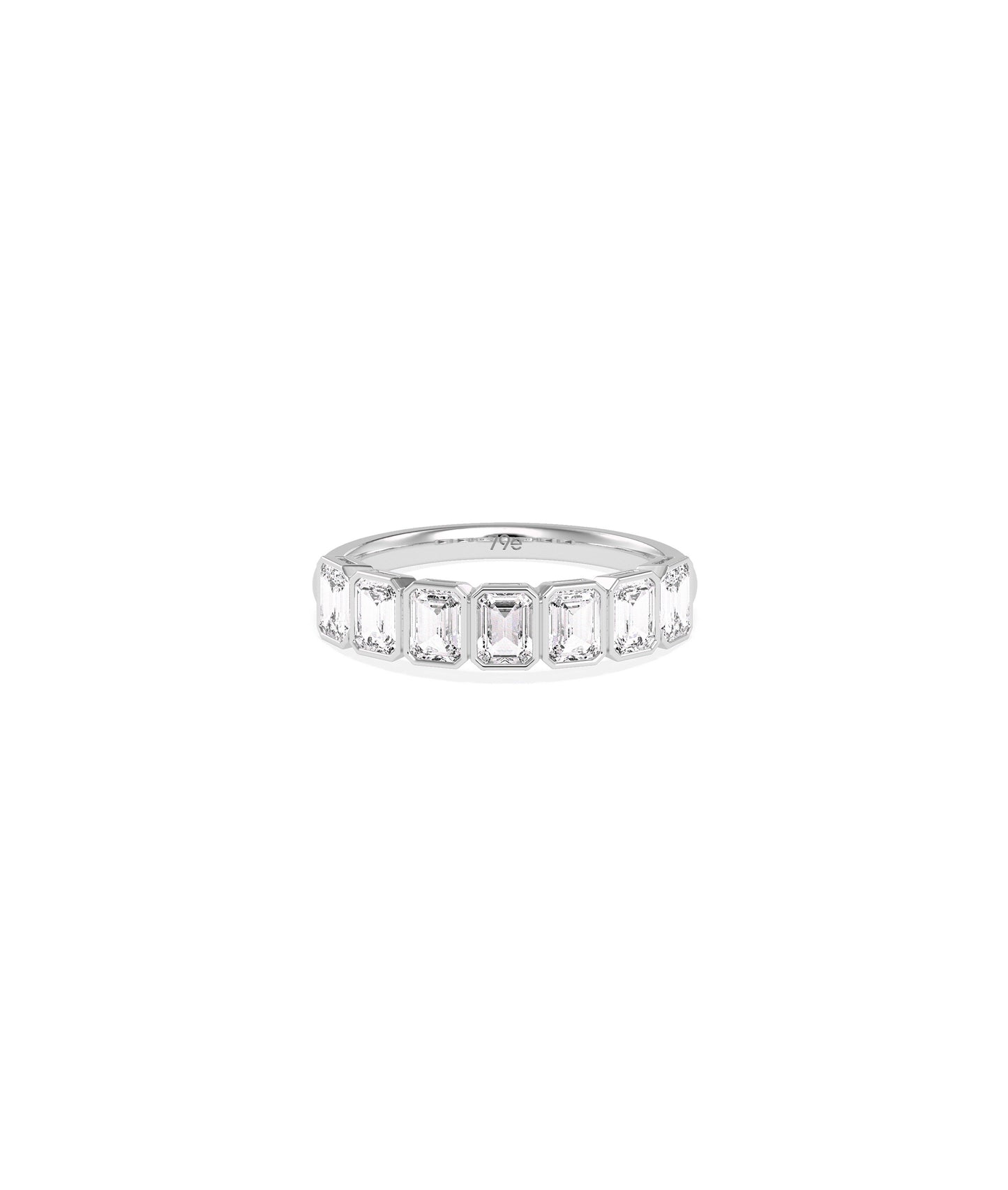 Emerald Cut Half Band Ring