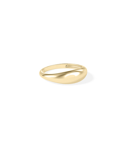 Gold Dome Ring - Elegant Diamond Band