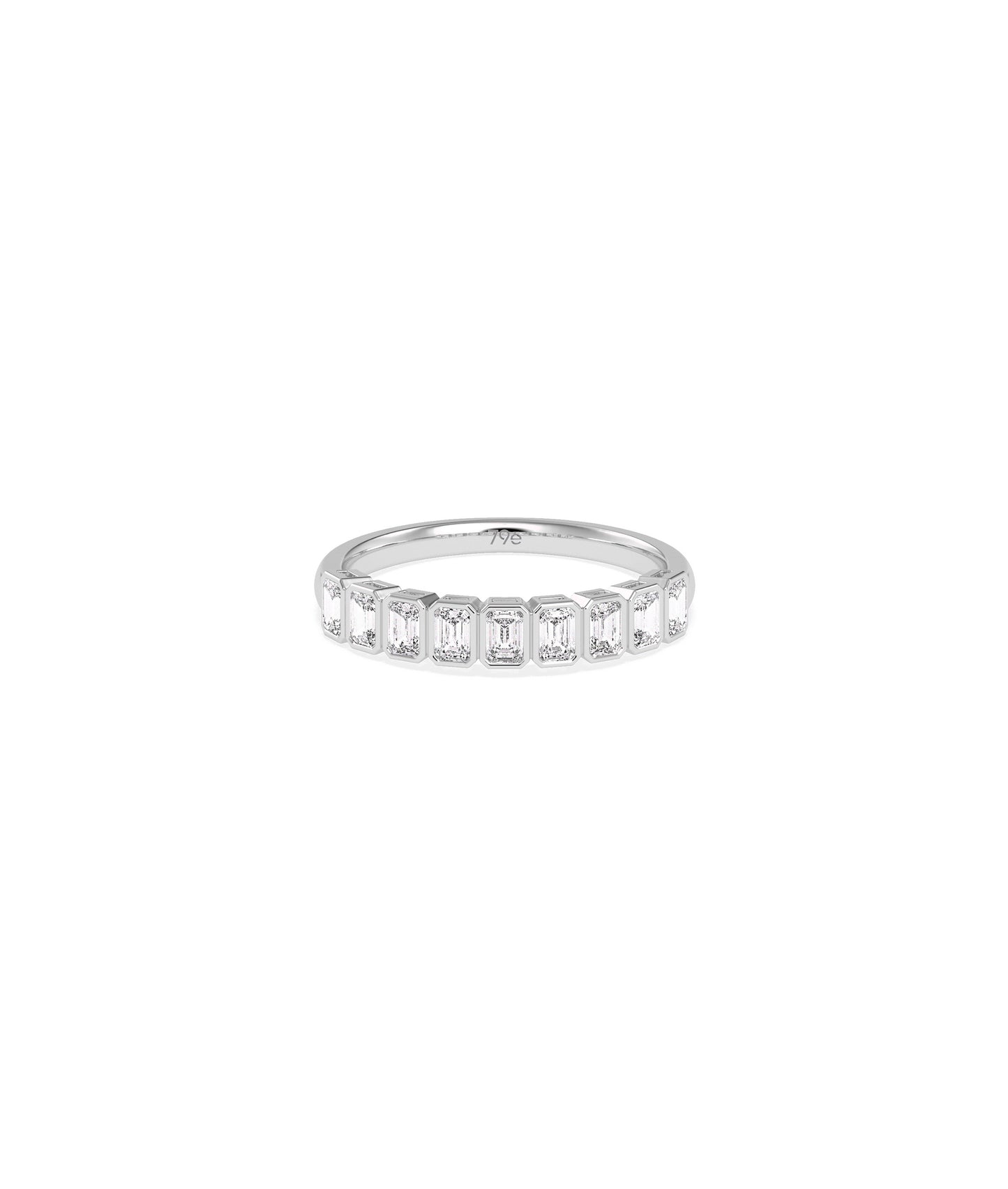 Emerald Cut Half Band Ring