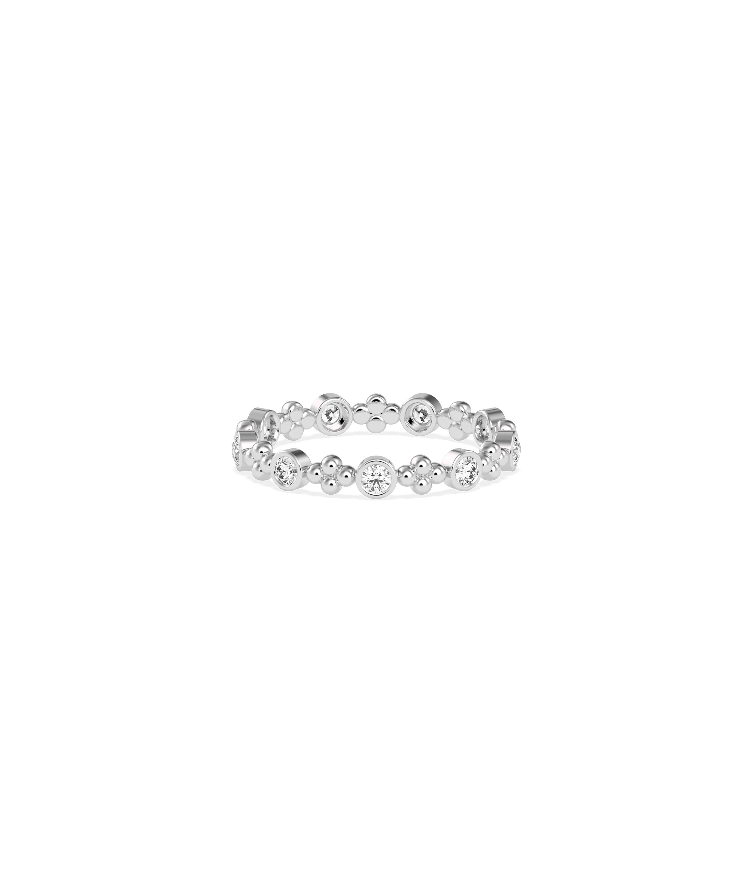 Diamond and Gold Bead Station Eternity Band Ring | Diamond Band Rings 