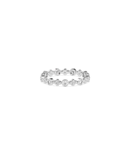 Diamond and Gold Bead Station Eternity Band Ring | Diamond Band Rings 