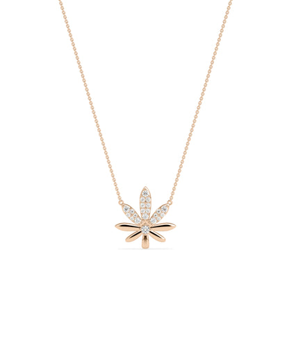 Diamond Pave Leaf Necklace