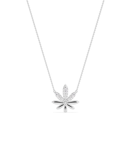 Diamond Pave Leaf Necklace