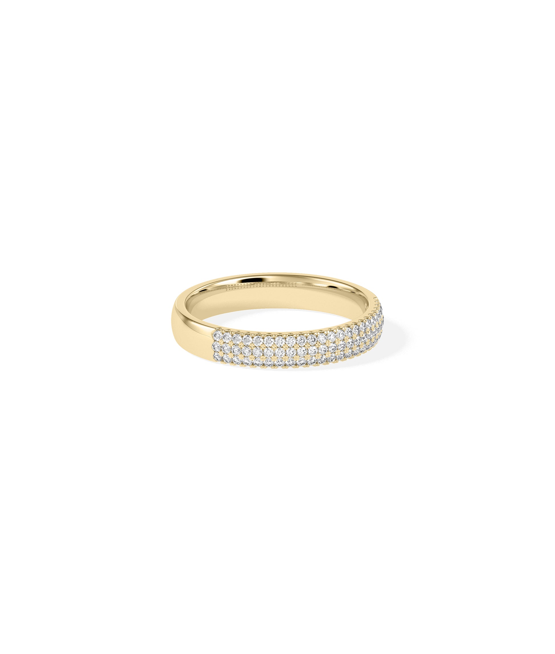 3 Row Diamond Pave Band Ring | Diamond Band Ring