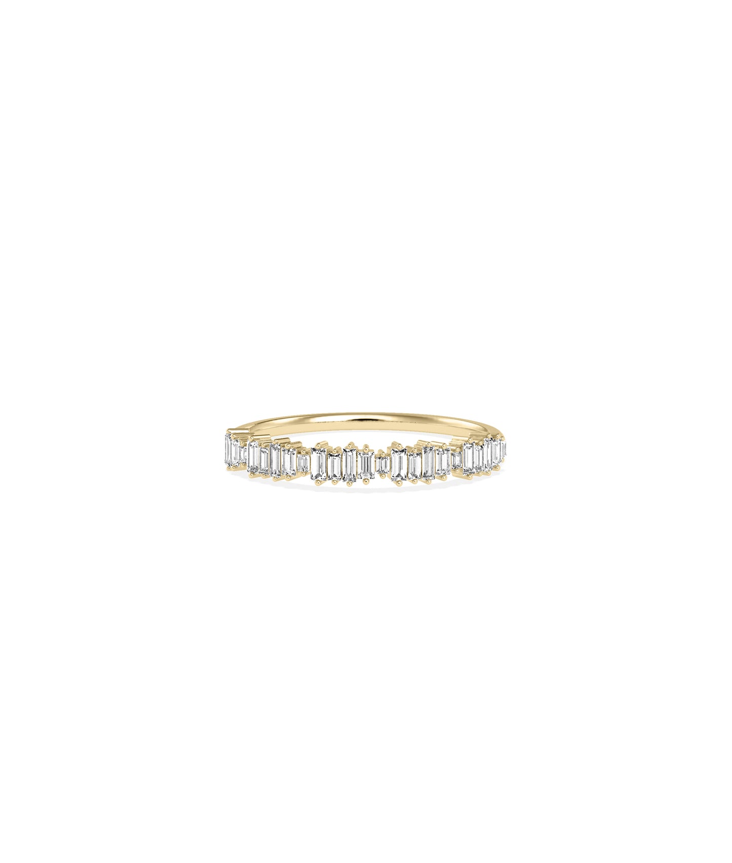 Diamond Baguette Line Band Ring I Elegant 14k Gold Diamond Band Ring