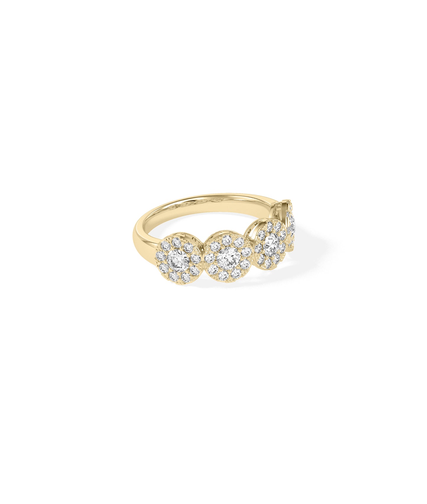 Diamond Cluster Round Band Ring - Elegant Diamond Band