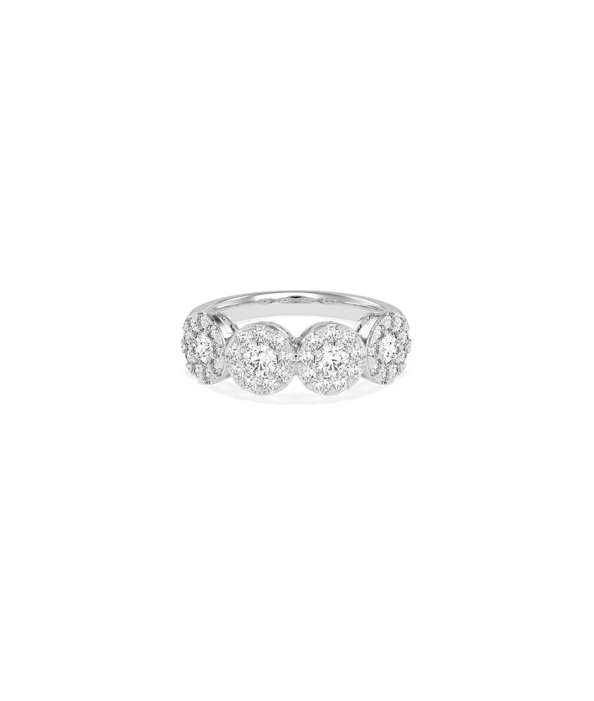 Diamond Cluster Round Band Ring - Elegant Diamond Band