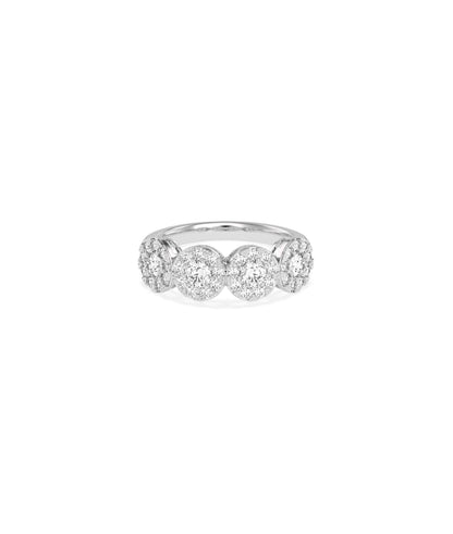 Diamond Cluster Round Band Ring - Elegant Diamond Band