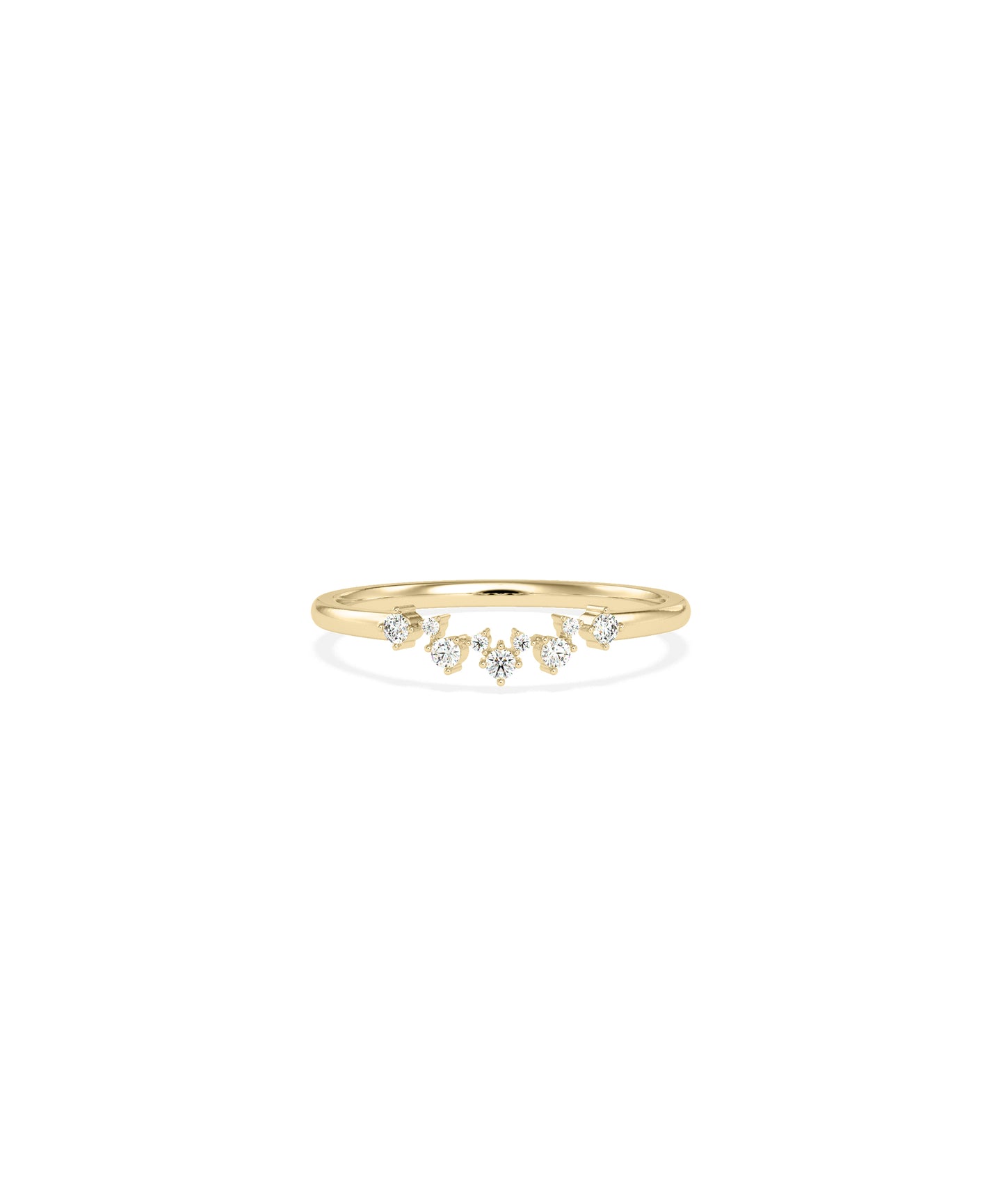 Curved Diamond Band Ring - Elegant Diamond Band Ring 