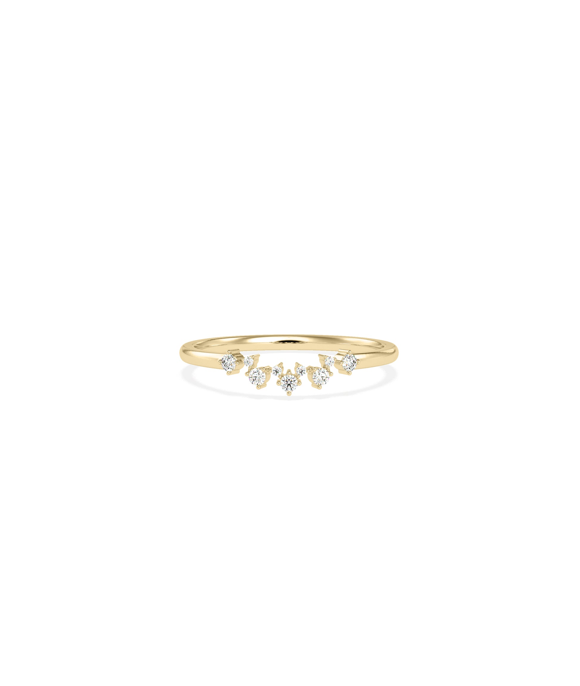 Curved Diamond Band Ring - Elegant Diamond Band Ring 