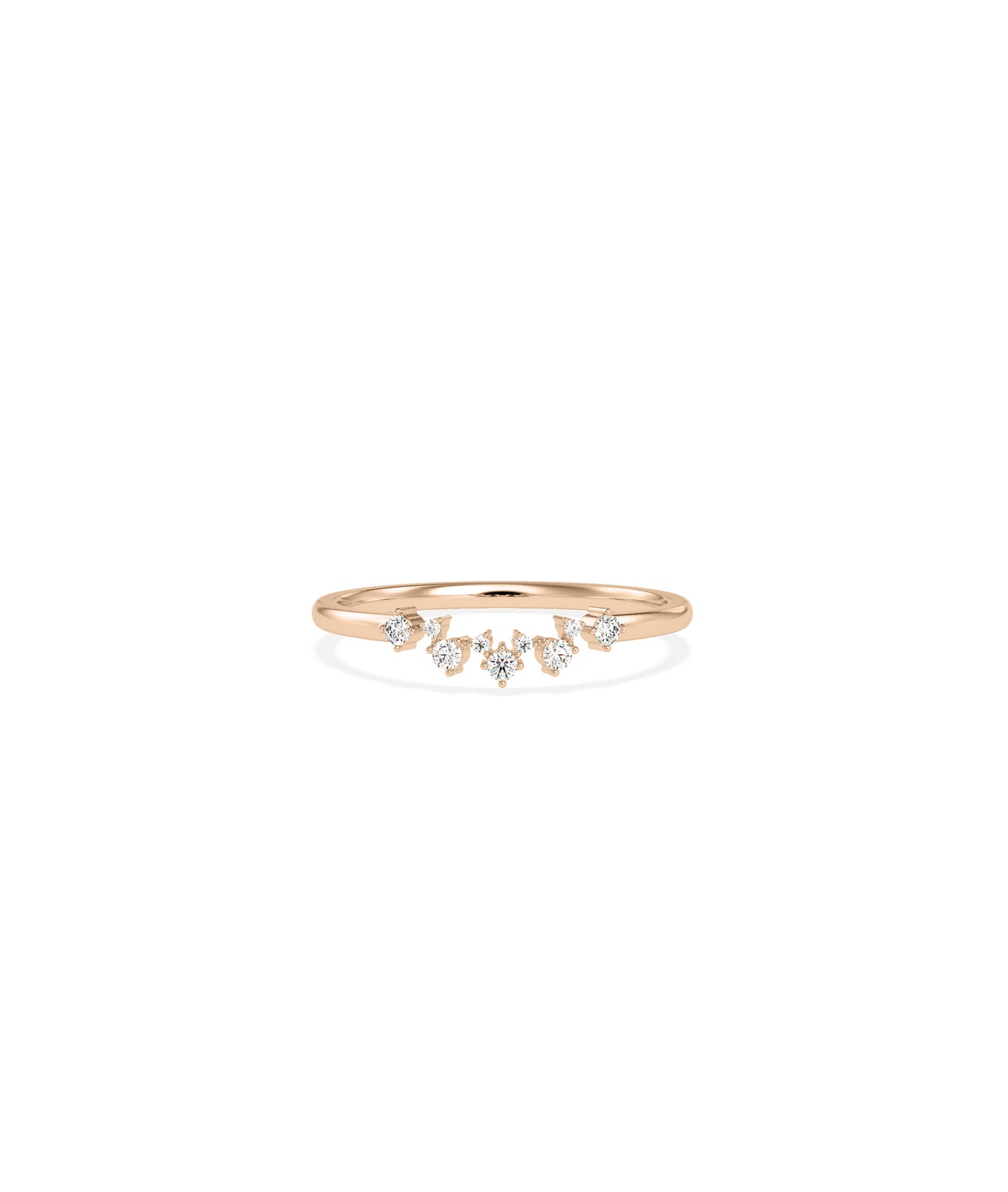 Curved Diamond Band Ring - Elegant Diamond Band Ring 