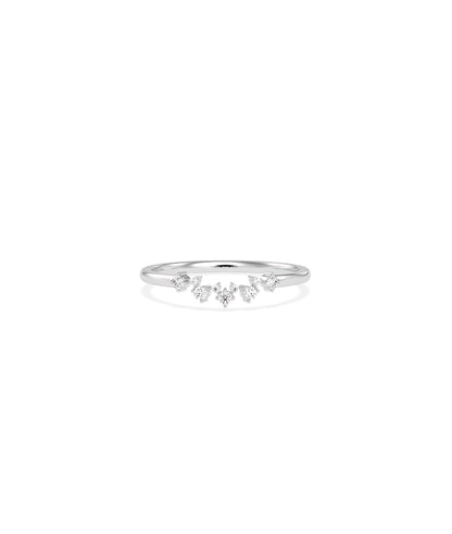 Curved Diamond Band Ring - Elegant Diamond Band Ring 