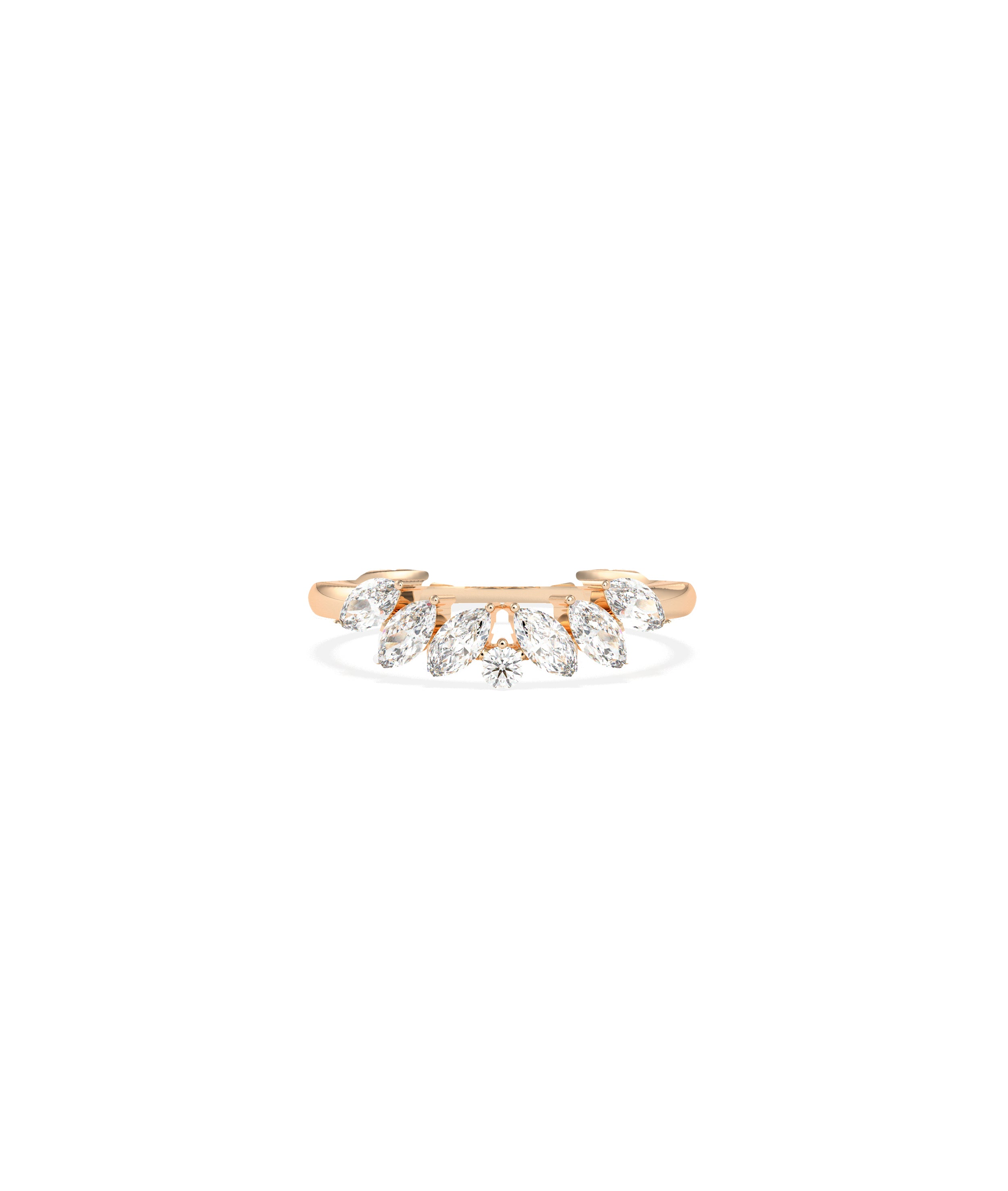 Curved Multi-Shape Diamond Band Ring - Unique Diamond Band Ring Design