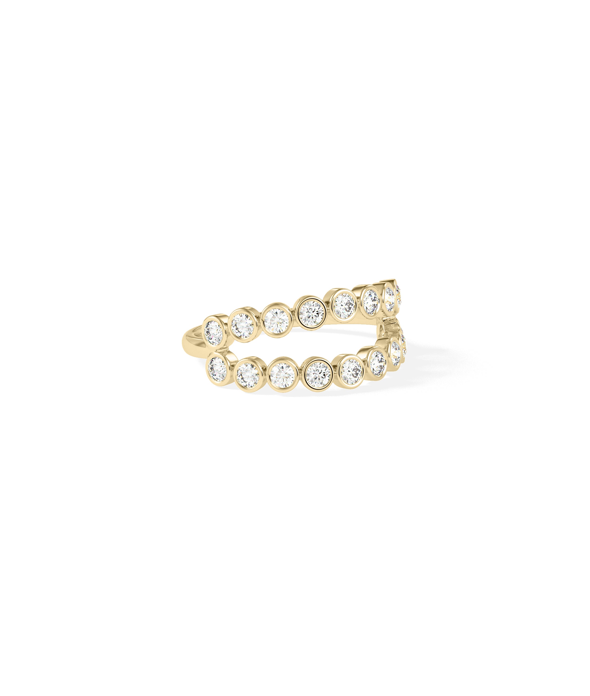 2 Row Diamond Bezel Set Ring | Everyday Jewelry