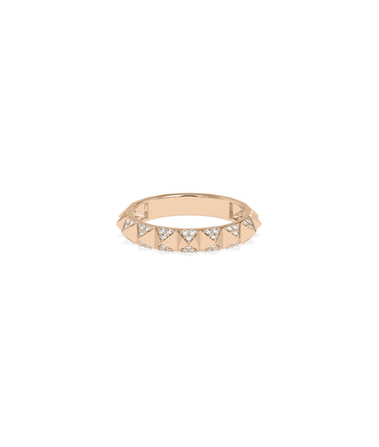 Diamond Pave Pyramid Band Ring | Diamond Band Rings For Women