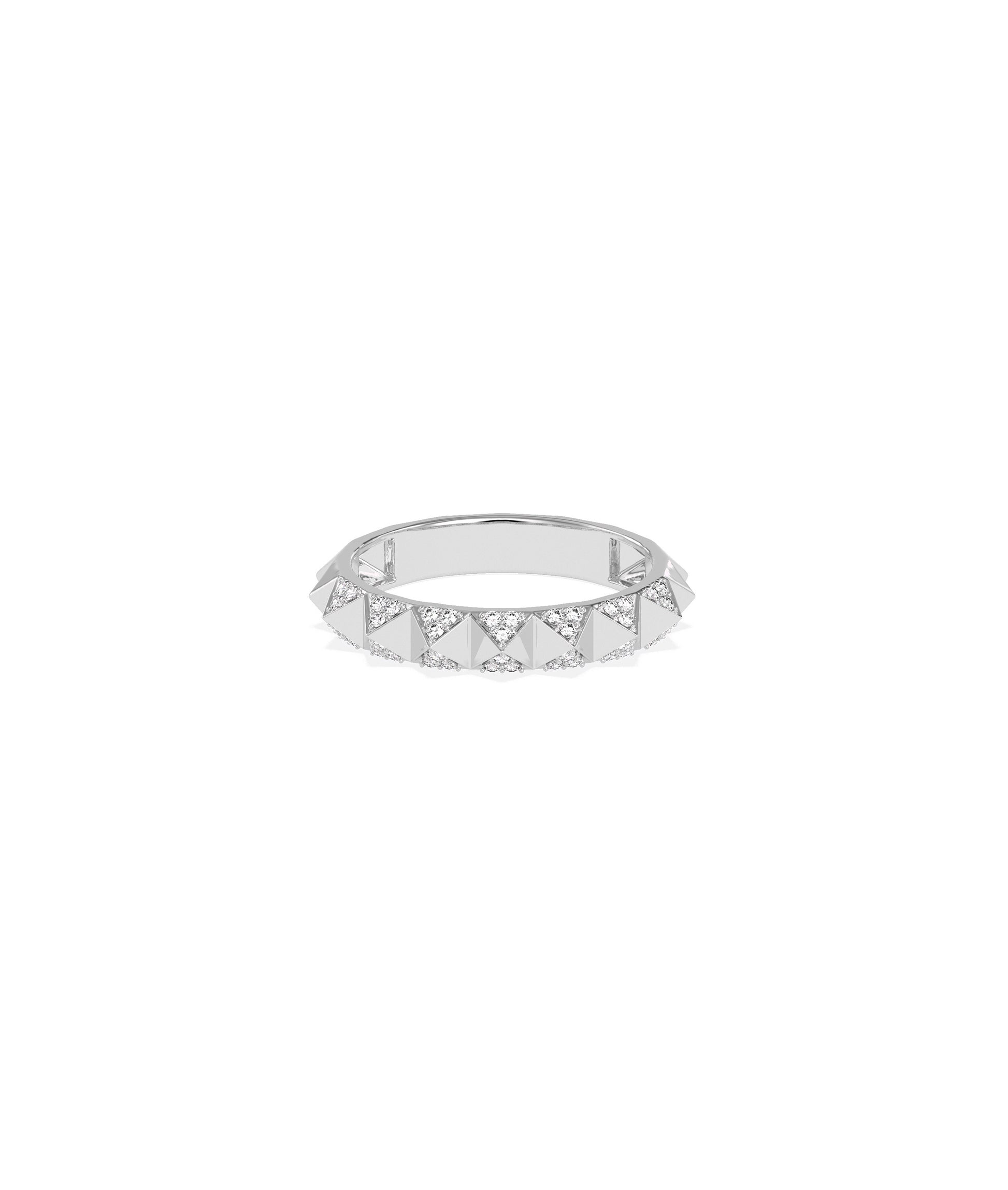 Diamond Pave Pyramid Band Ring | Diamond Band Rings For Women