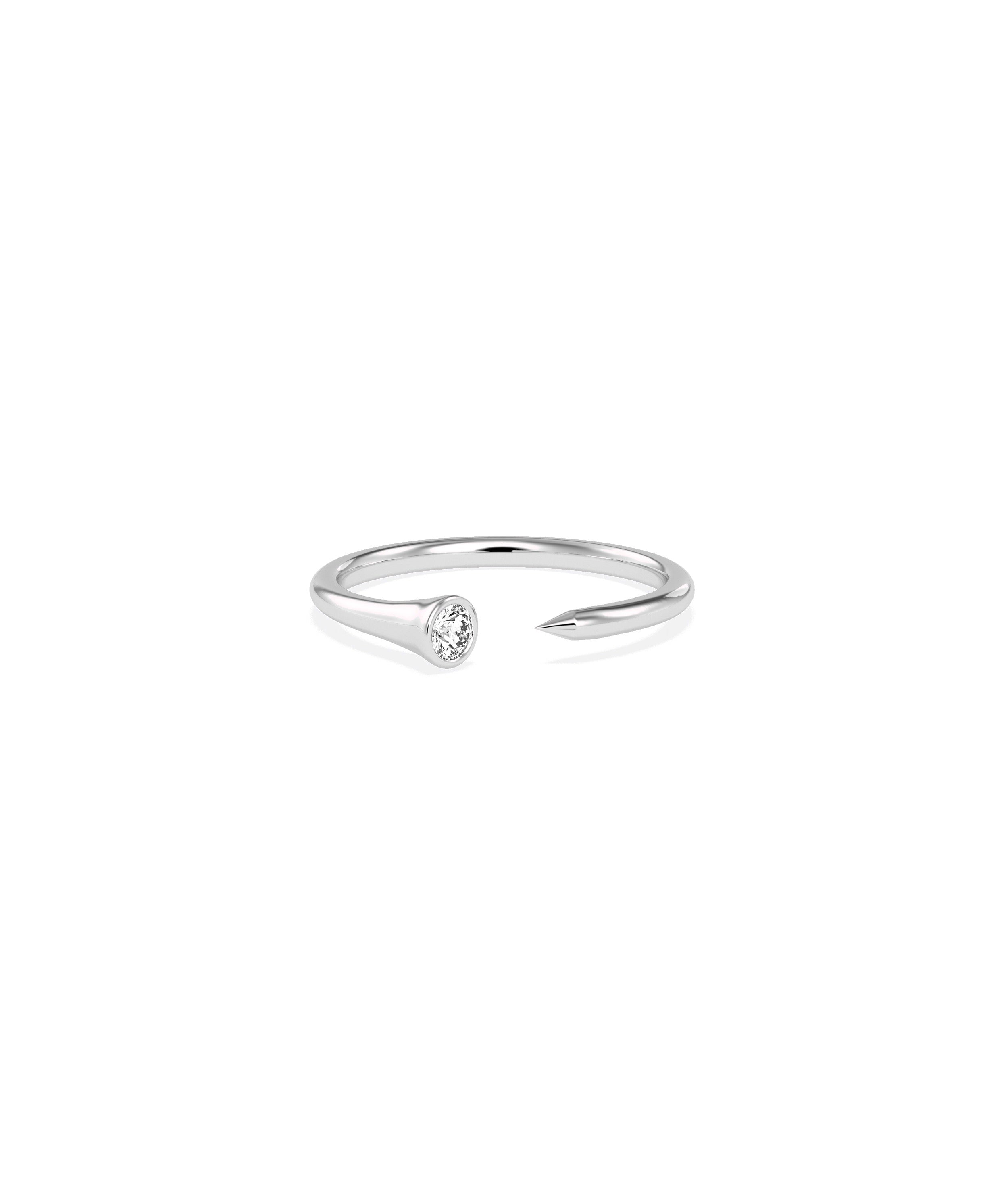 Diamond Solitaire Nail Ring