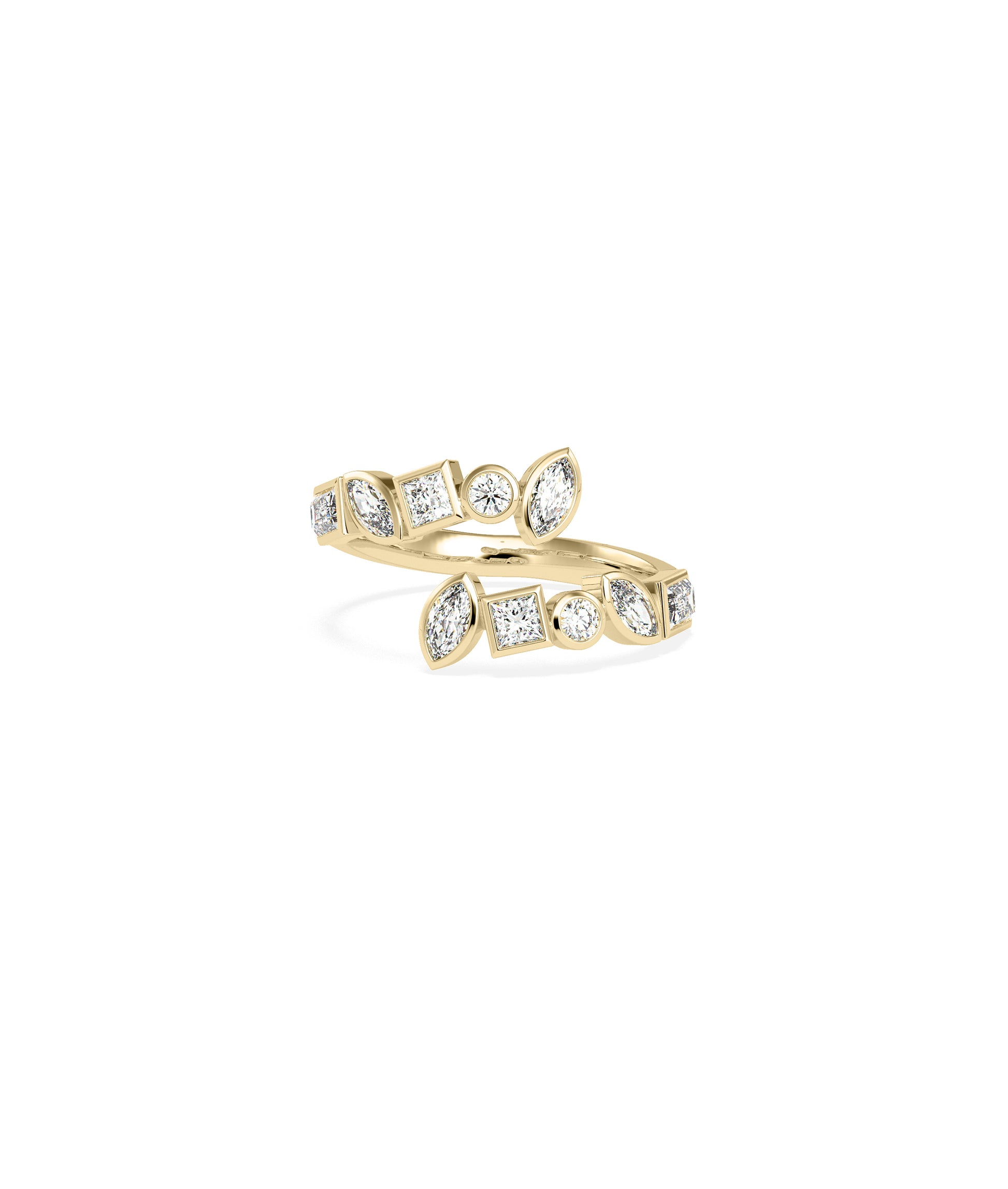 Multi Shape Bezel Bypass Ring- everyday jewelry