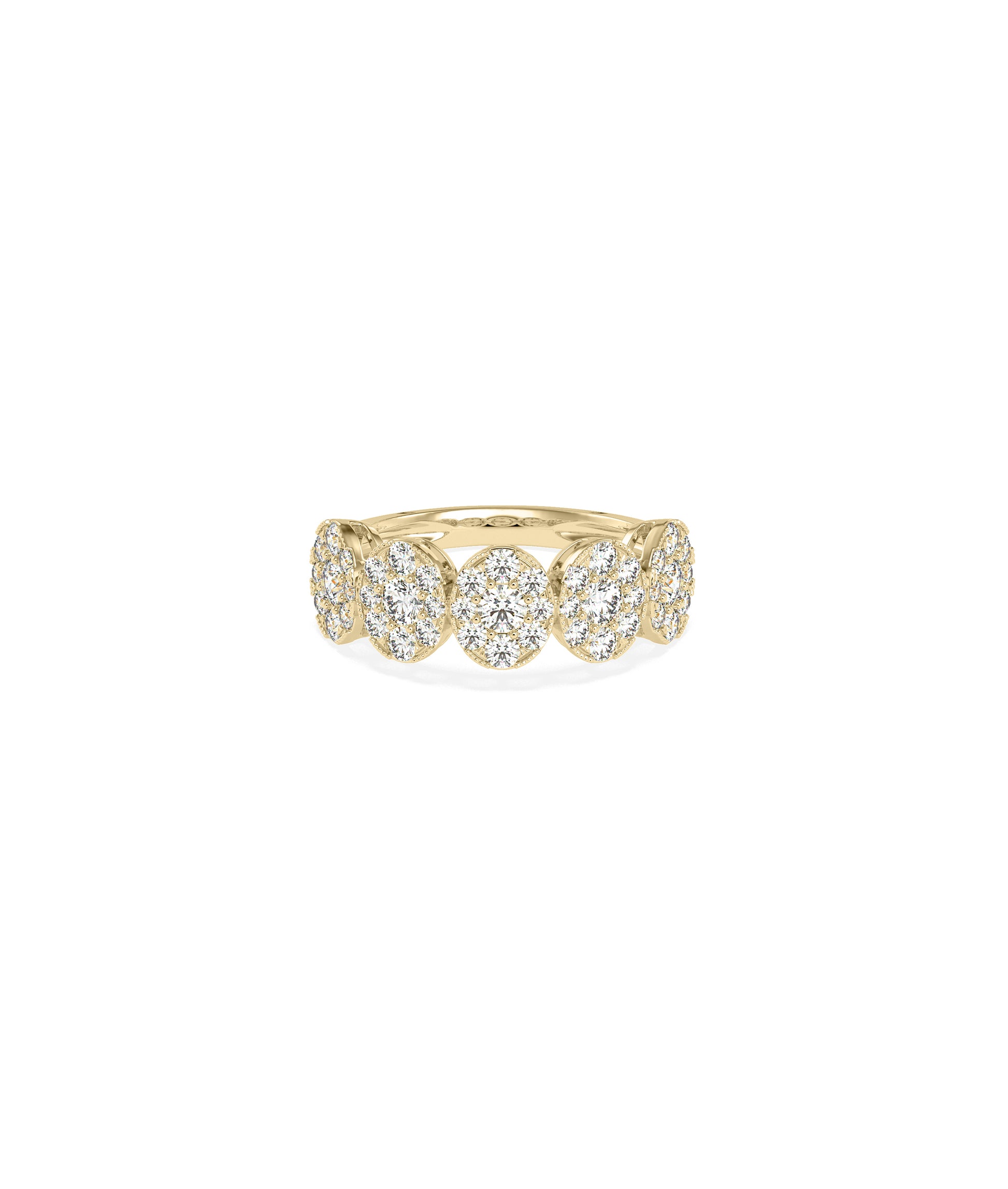 Diamond Cluster Oval Band | Diamond Band Ring