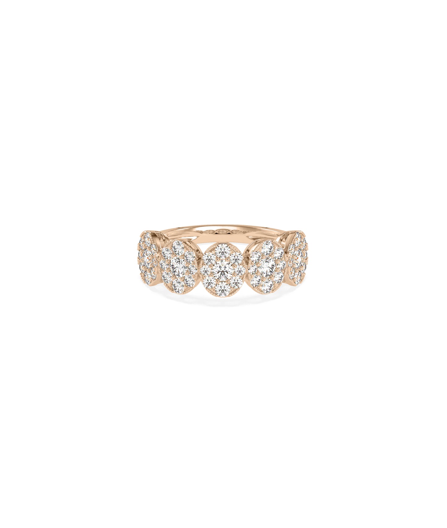 Diamond Cluster Oval Band Ring