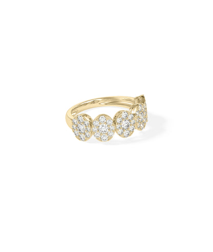 Diamond Cluster Oval Band | Diamond Band Ring