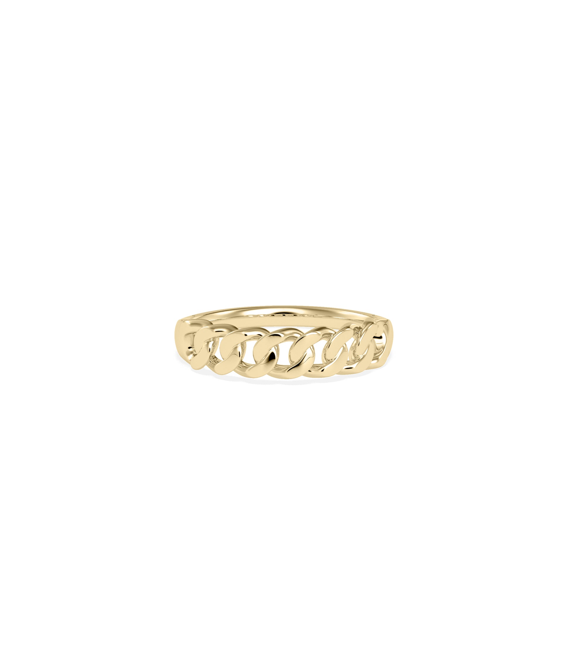 Gold Curb Link Diamond Band Ring