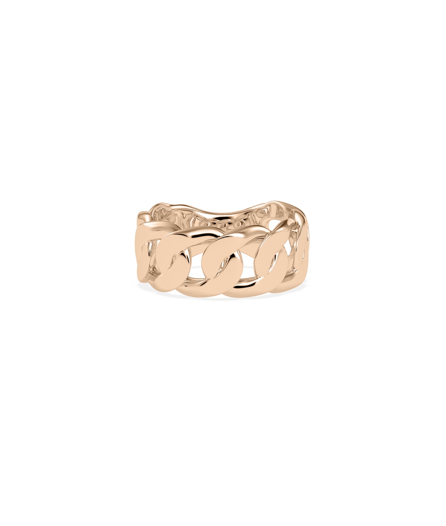 Gold Curb Link Diamond Band Ring