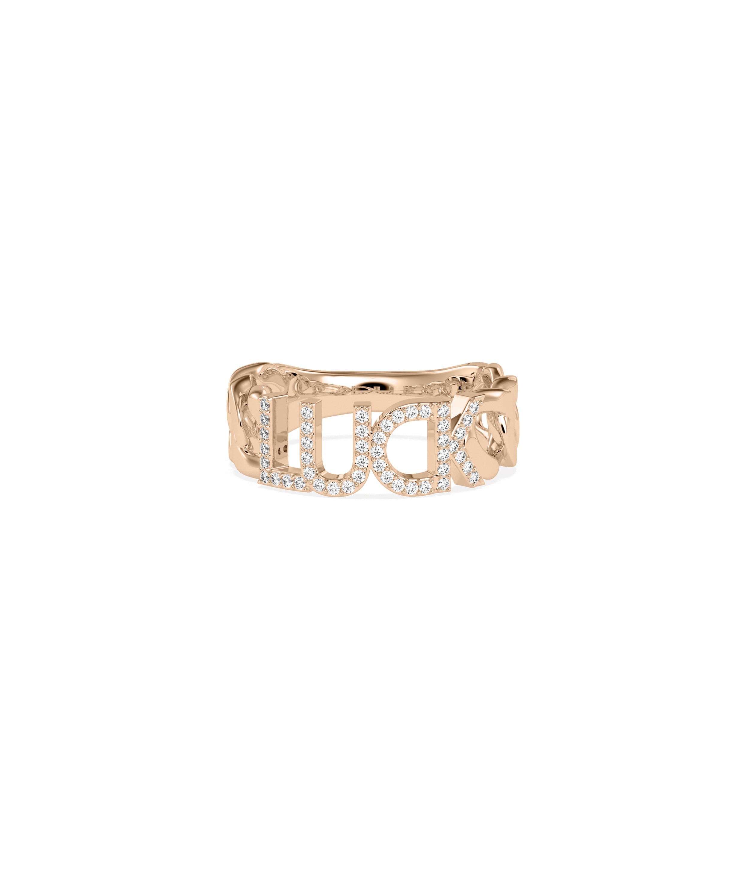 Mantra Diamond Pave Name Curb Link Ring