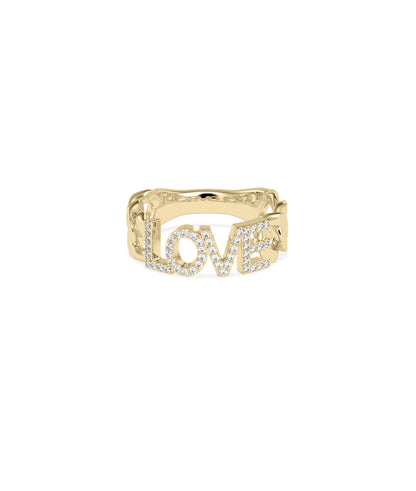 Mantra Diamond Pave Name Curb Link Ring