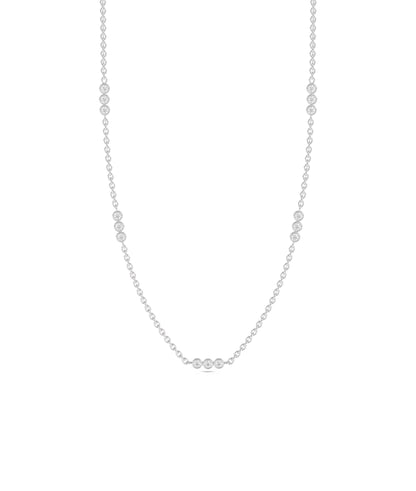 Diamond 3 Stone Bezel Station Necklace | Diamond Necklace