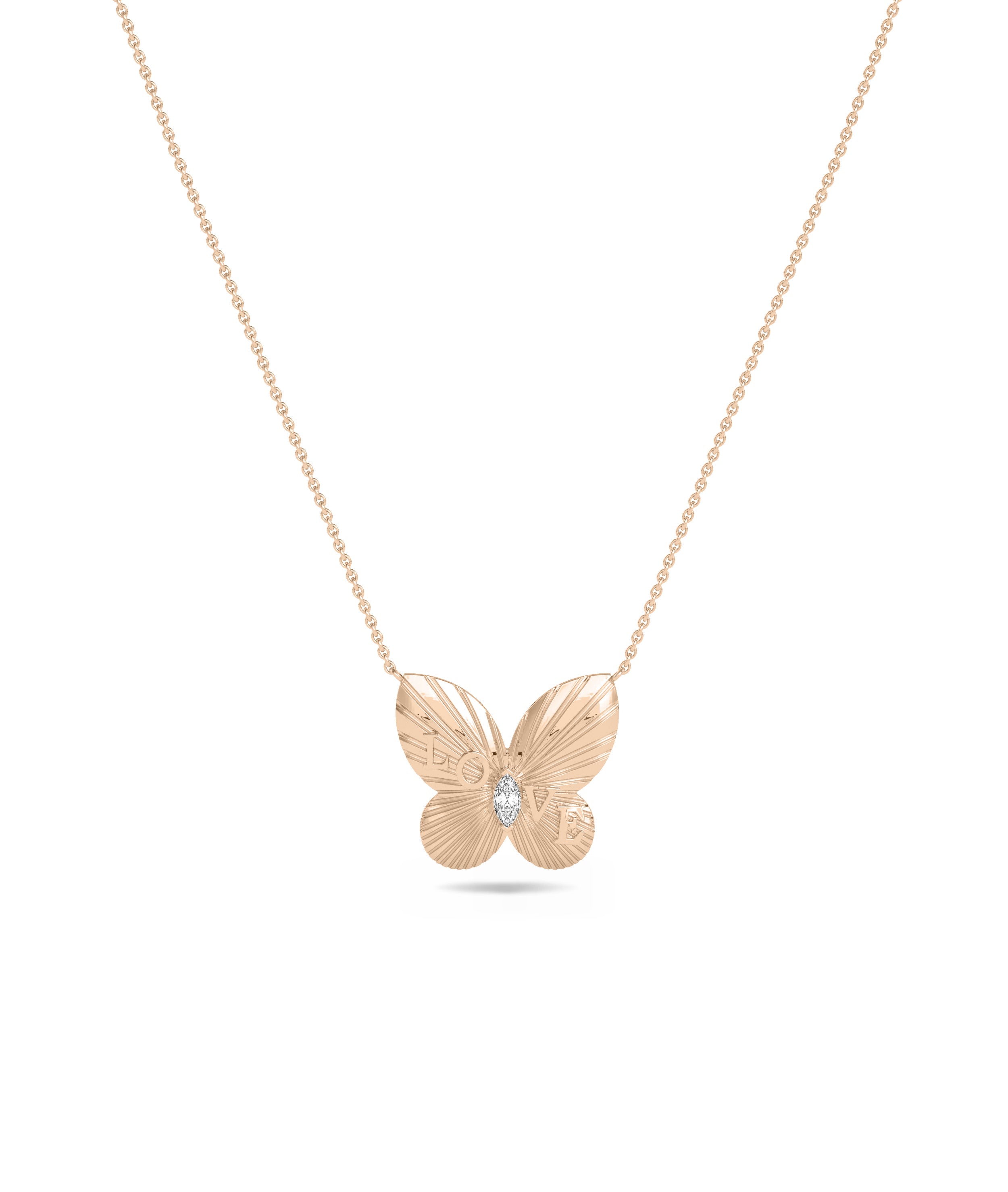 Mantra Butterfly Diamond Solitaire Necklace