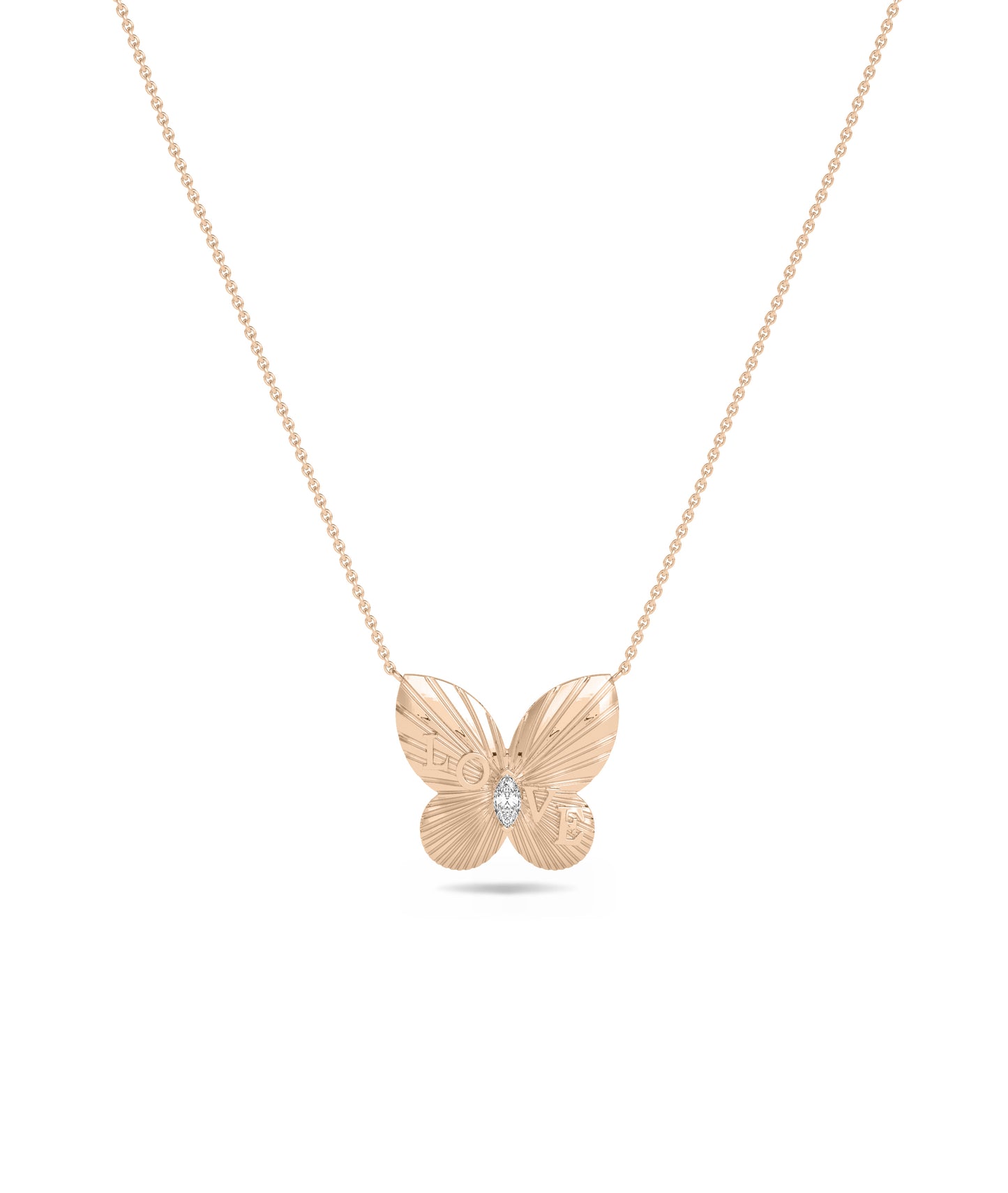 Mantra Butterfly Diamond Solitaire Necklace