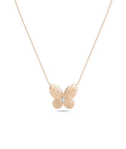 Mantra Butterfly Diamond Solitaire Necklace