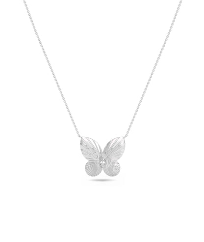 Mantra Butterfly Diamond Solitaire Necklace