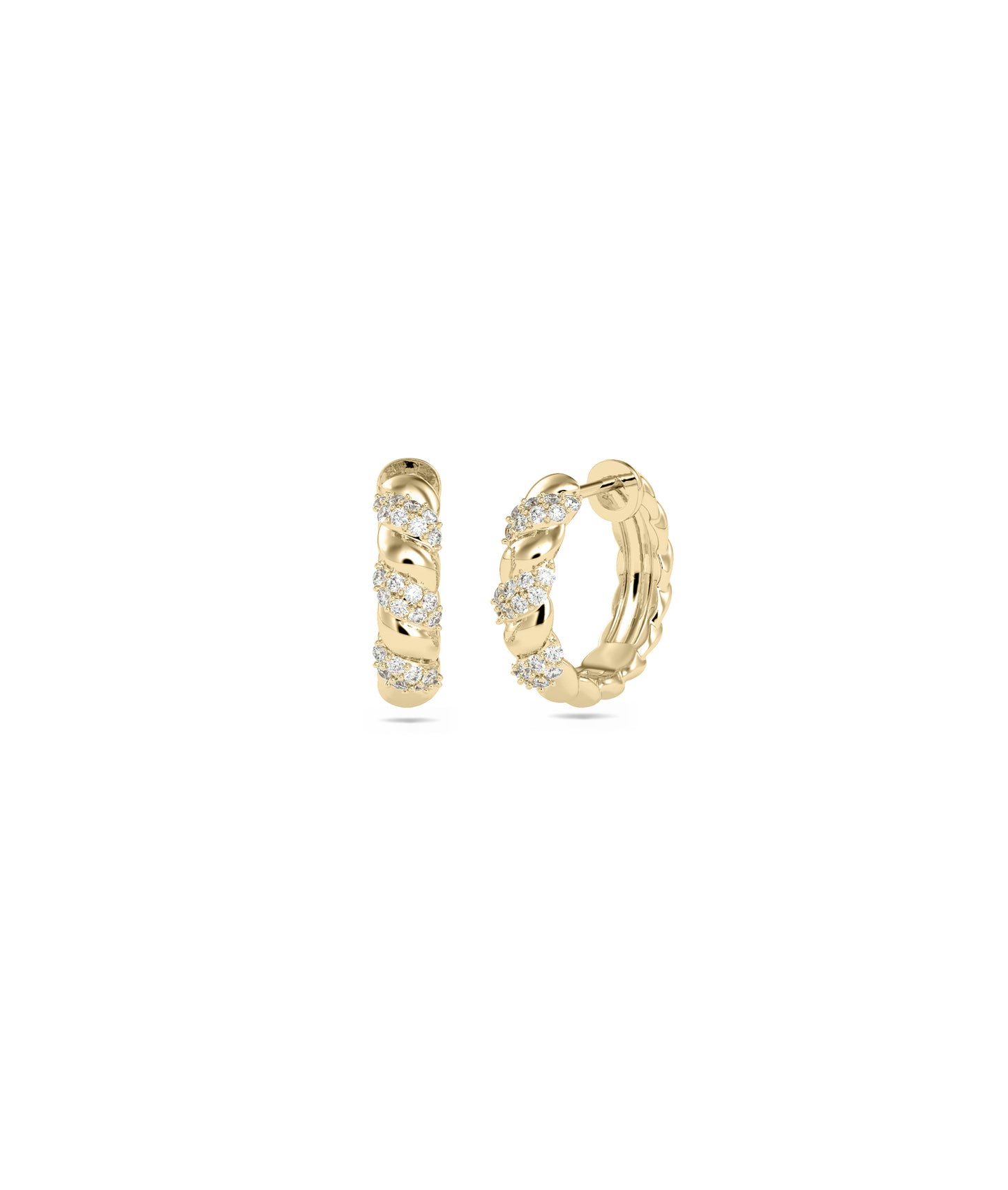 Diamond Twist Hoop Earring | Diamond Earrings 