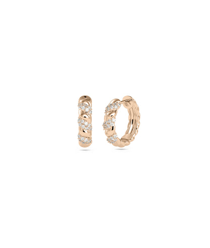 Diamond Twist Hoop Earring | Diamond Earrings 