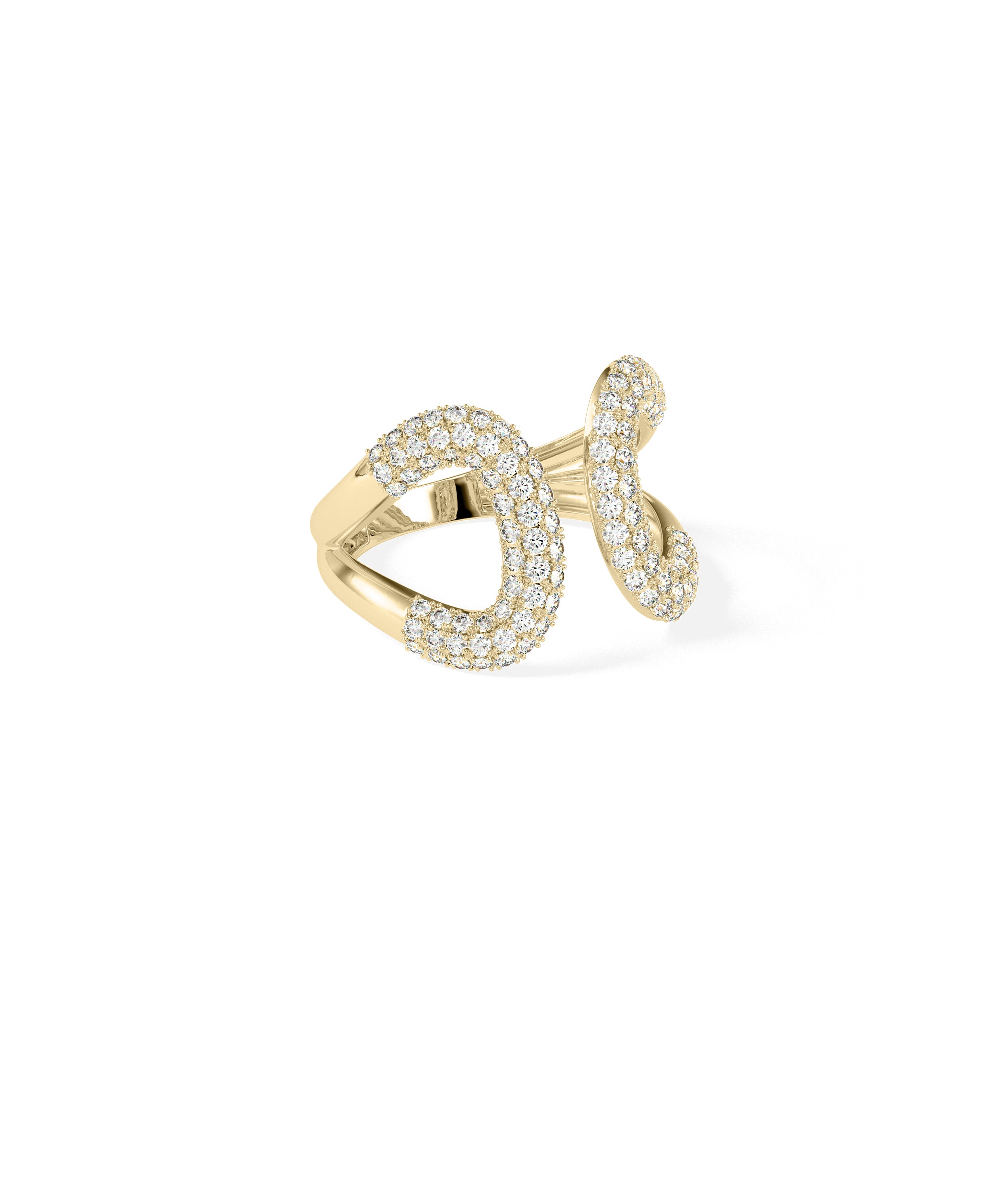 Diamond Pave Split Shank Ring | 14k Gold Rings For Women