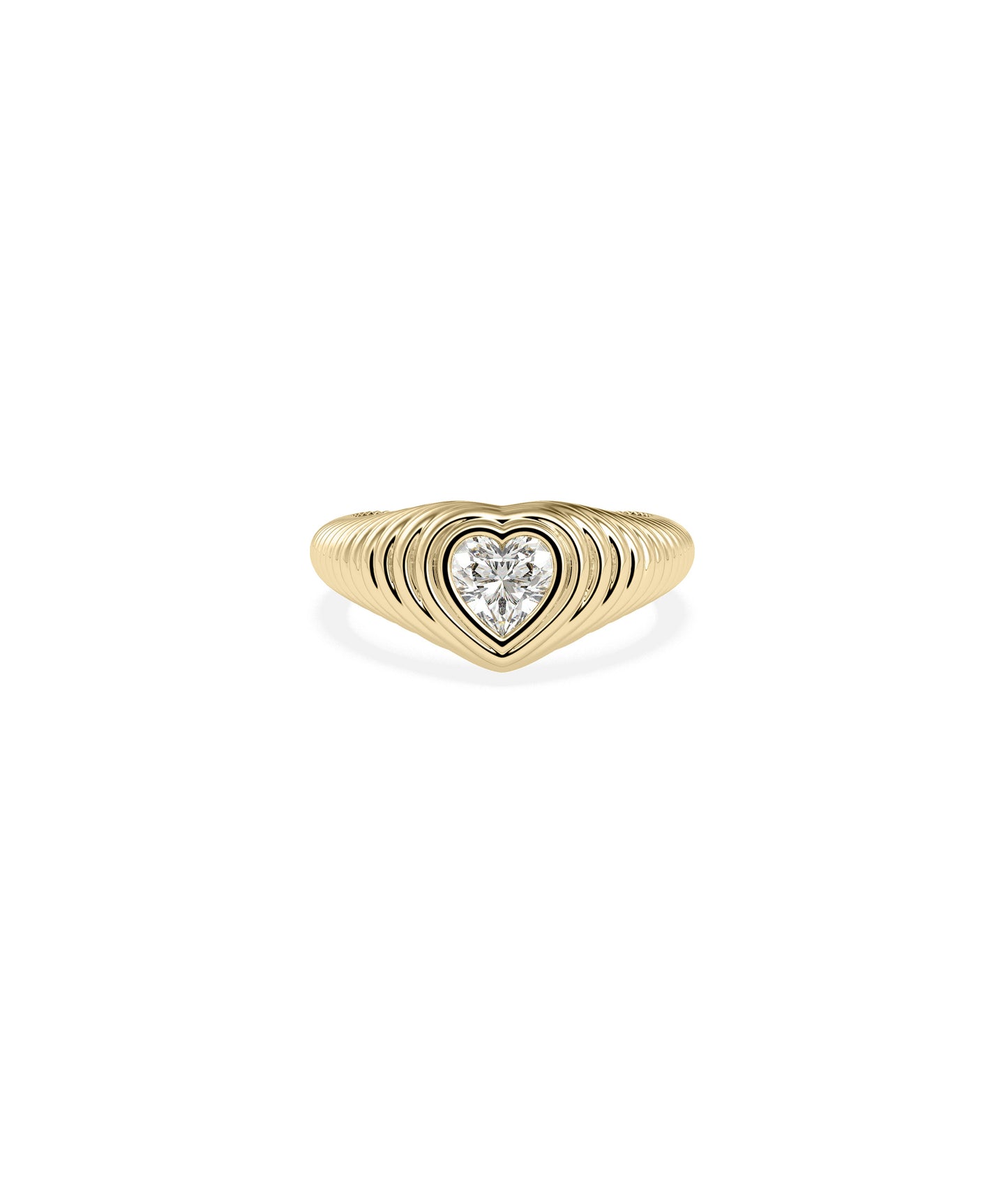 Diamond Solitaire Groove Step Ring - Elegant Everyday Jewelry