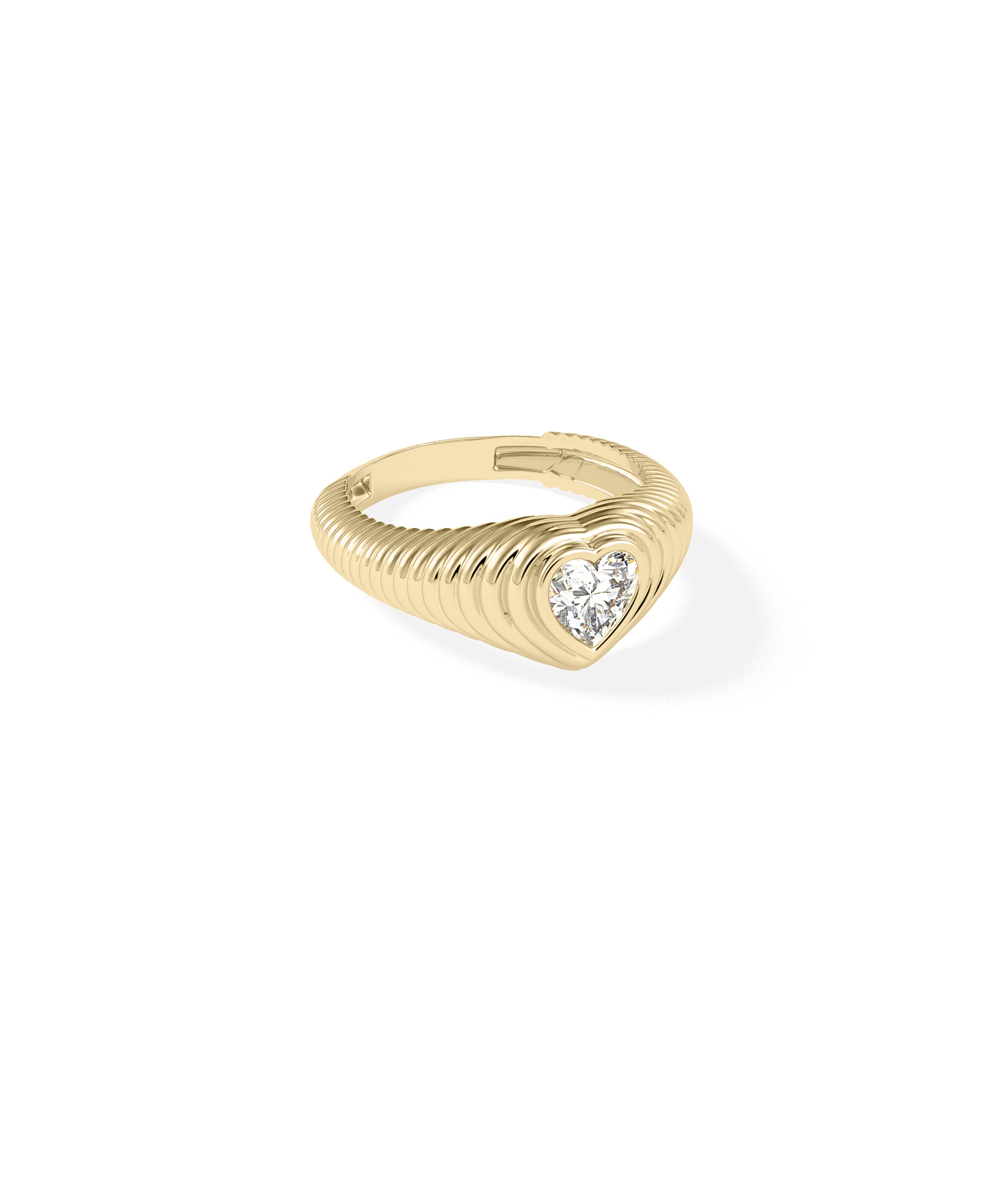 Diamond Solitaire Groove Step Ring