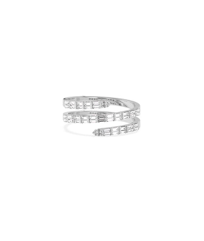 Diamond Baguette Swirl Ring - Stunning Diamond Band Ring for Elegance