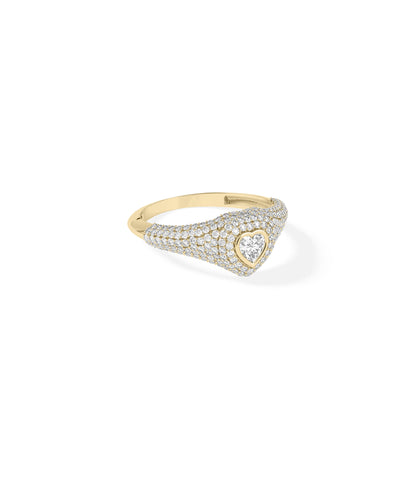 Heart Shape Diamond Solitaire and Pave Ring | Engagement Rings