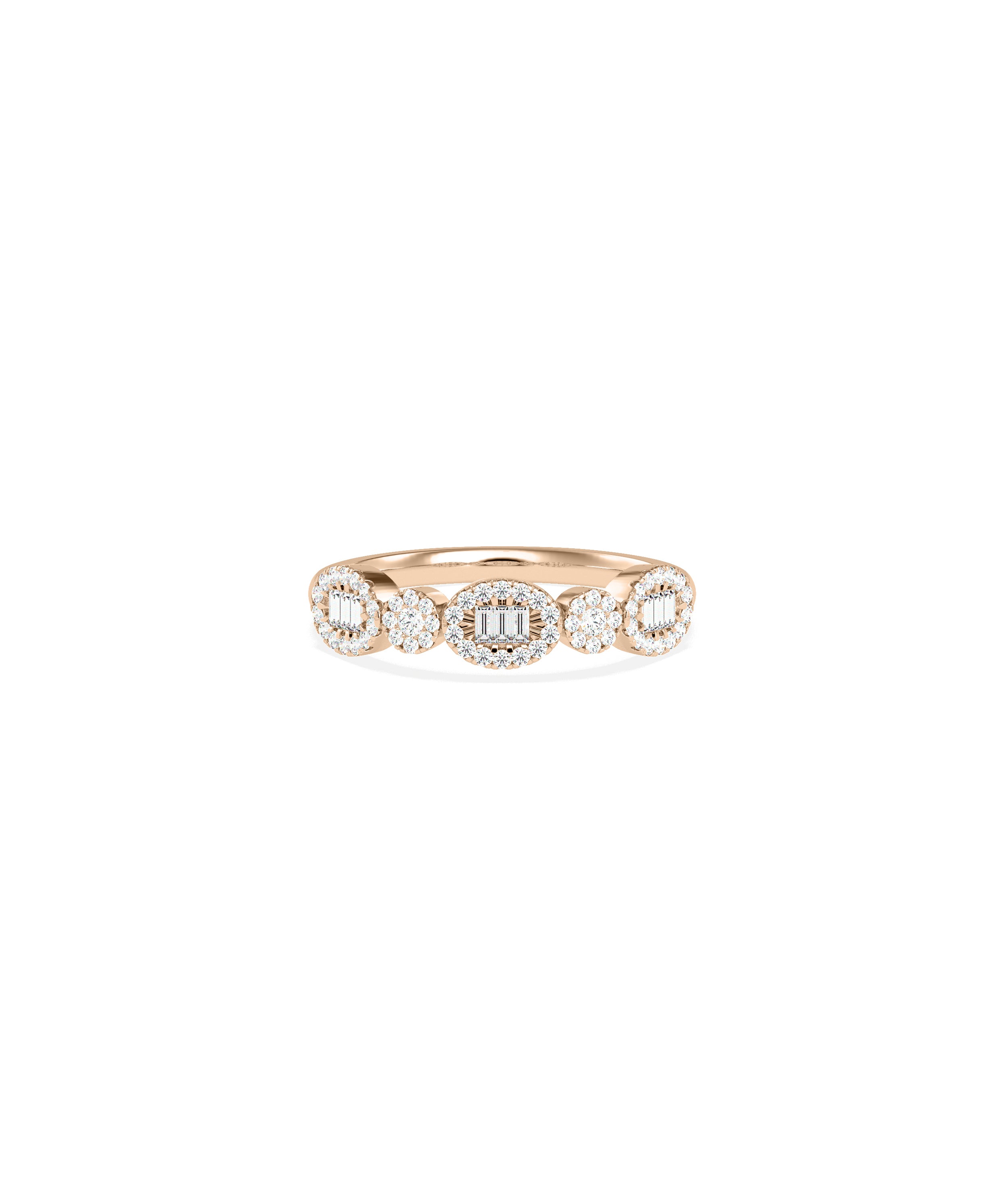 Diamond Cluster Oval and Round Band Ring