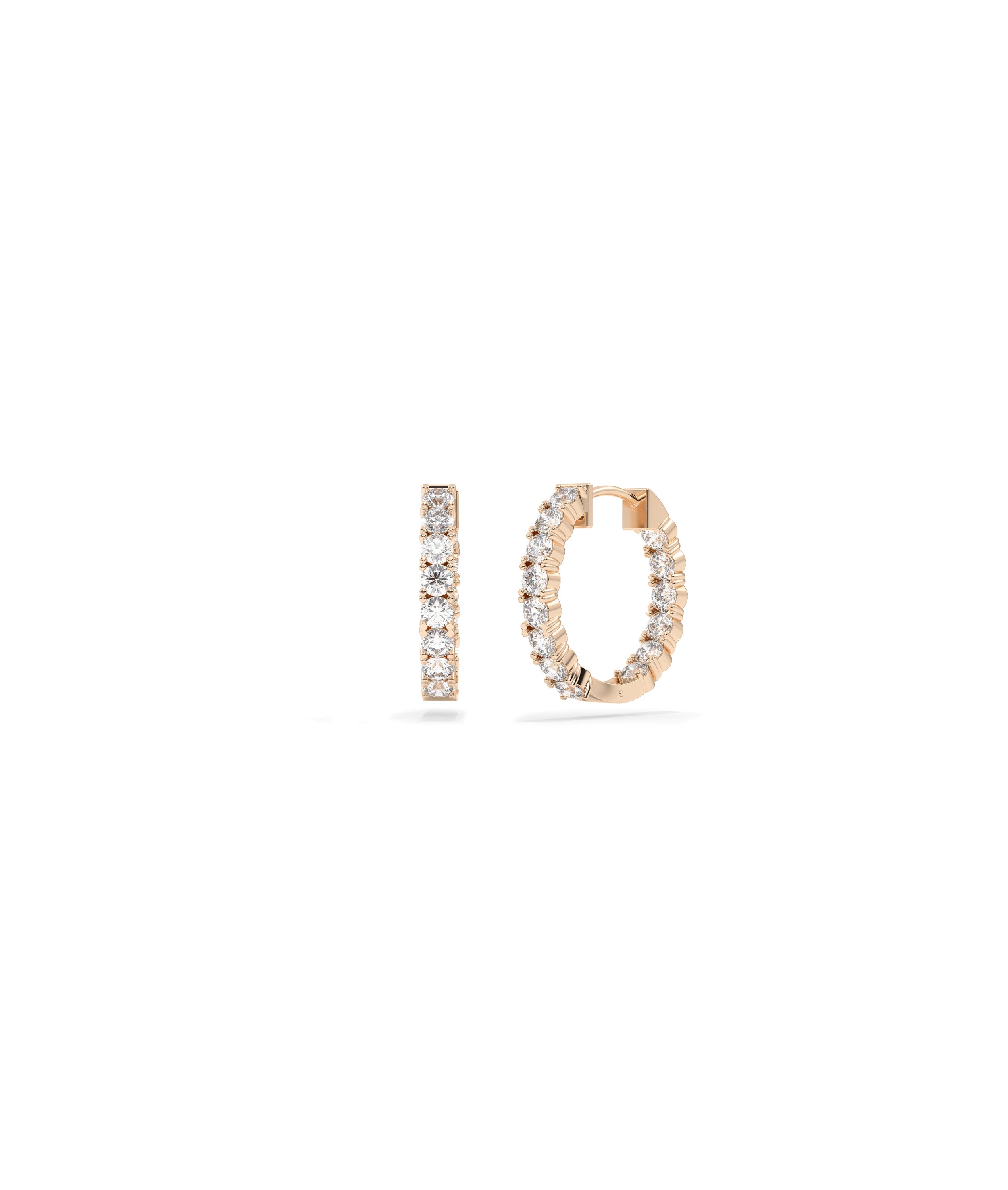 Single Line Diamond Hoop Earring | Diamond Earrings